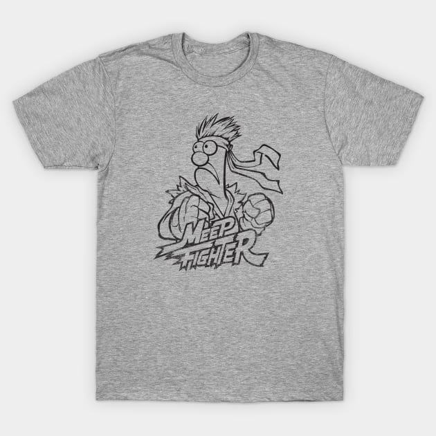 Beaker Meep muppets Retro Black T-Shirt by Botak Solid Art